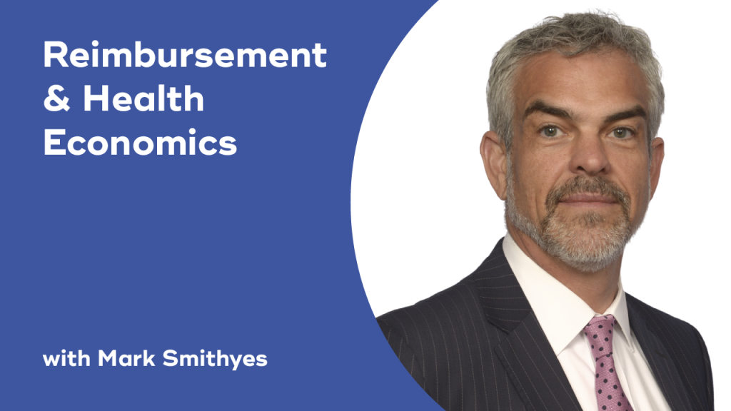Promotional image for Medventions Lecture titled Reimbursement & Health Economics with Mark Smithyes