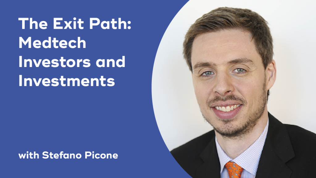 Promotional image for Medventions Lecture titled The Exit Path: Medtech Investors and Investments with Stefano Picone